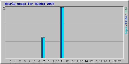 Hourly usage for August 2025